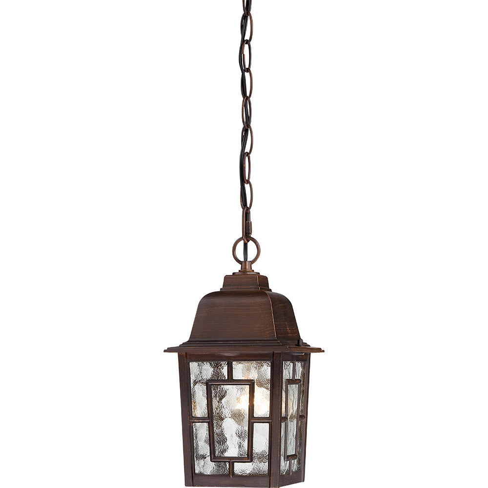 Nuvo Banyan 1-Light 11" Hanging Light w/ Clear water Glass in Rustic Bronze