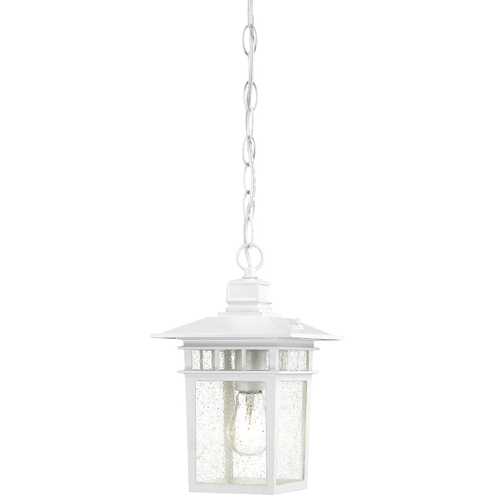 Nuvo Cove Neck 1-Light 12" Hanging Light w/ Clear Seeded Glass in White Finish