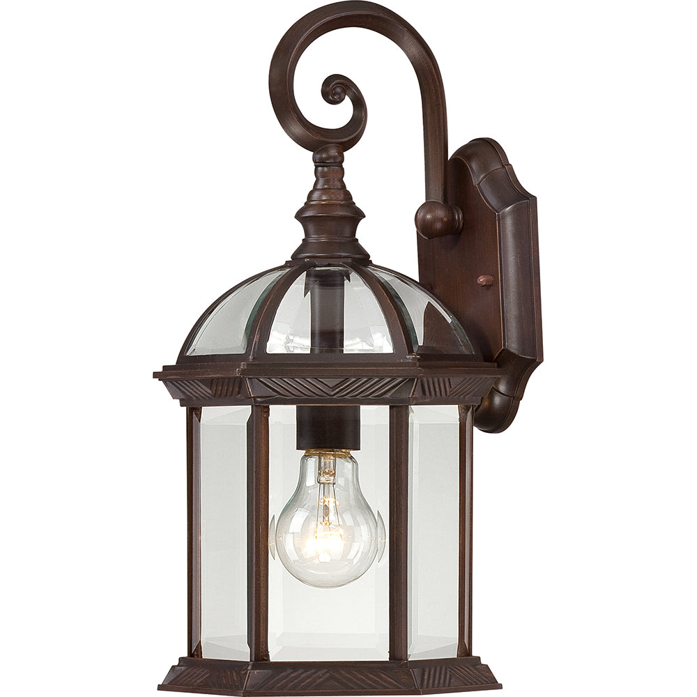 Nuvo Boxwood 1-Light 15" Outdoor Wall Lighting w/ Clear Glass in Rustic Bronze