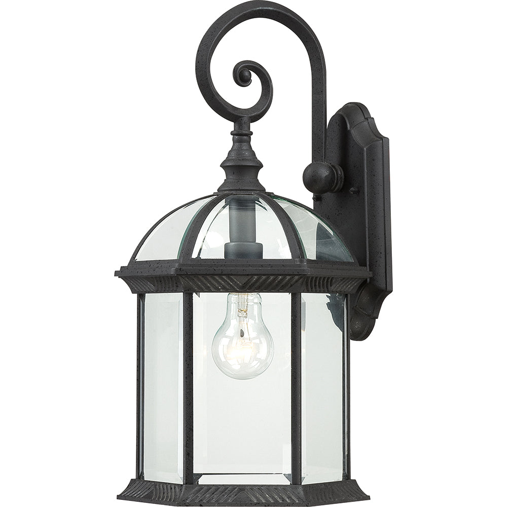 Nuvo Boxwood 1-Light 19" Outdoor Wall Light w/ Clear Glass in Textured Black