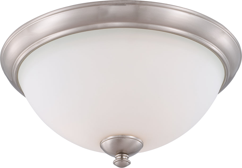 Nuvo Patton 3-Light Flush Dome Fixture w/ Frosted Glass in Brushed Nickel Finish