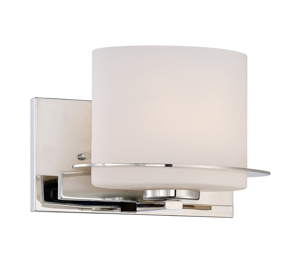 Nuvo Loren 1-Light Vanity Light w/ Oval Frosted Glass in Polished Nickel Finish