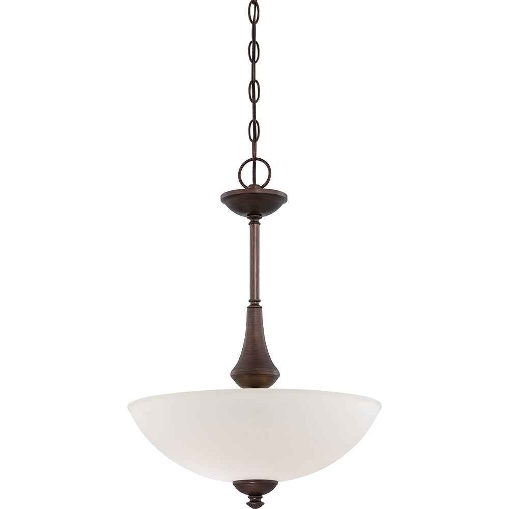 Nuvo Patton 3-Light Pendant Fixture w/ Frosted Glass in Prairie Bronze Finish