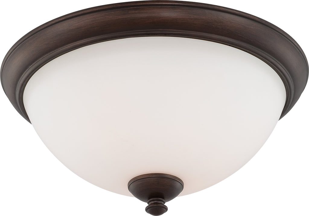 Nuvo Patton 3-Light Flush Dome Fixture w/ Frosted Glass in Prairie Bronze Finish