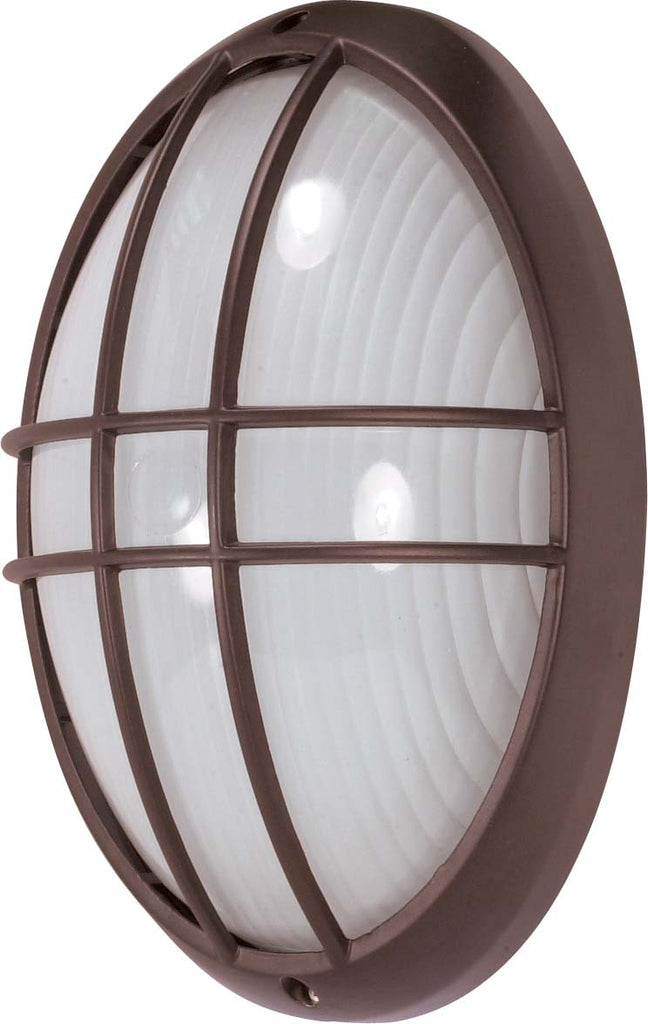Nuvo 1-Light 13" Large Oval Cage Bulkhead w/ Architiectural Bronze Finish