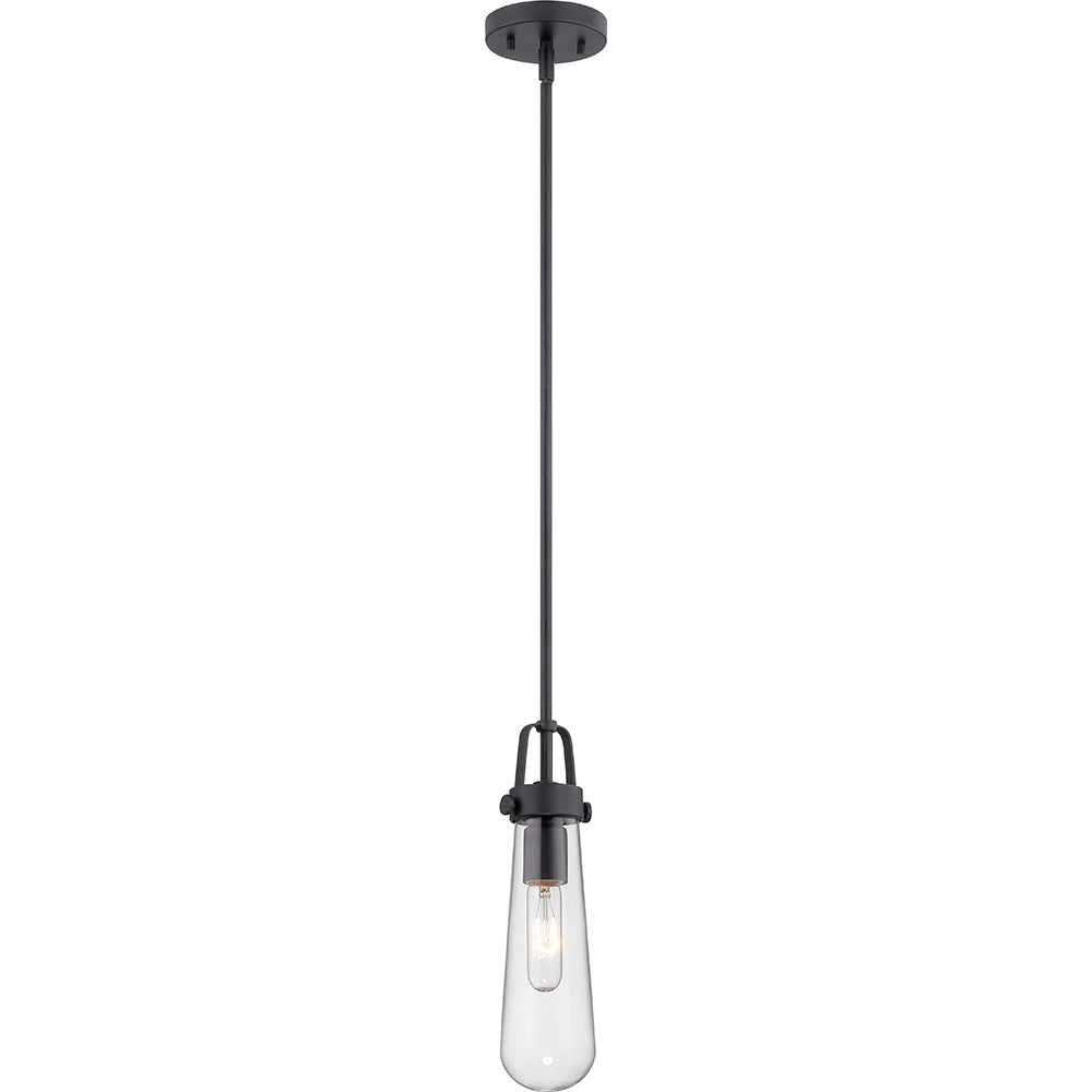 Nuvo Beaker 1-Light Mini Pendant Light w/ Clear Glass in Aged Bronze Finish