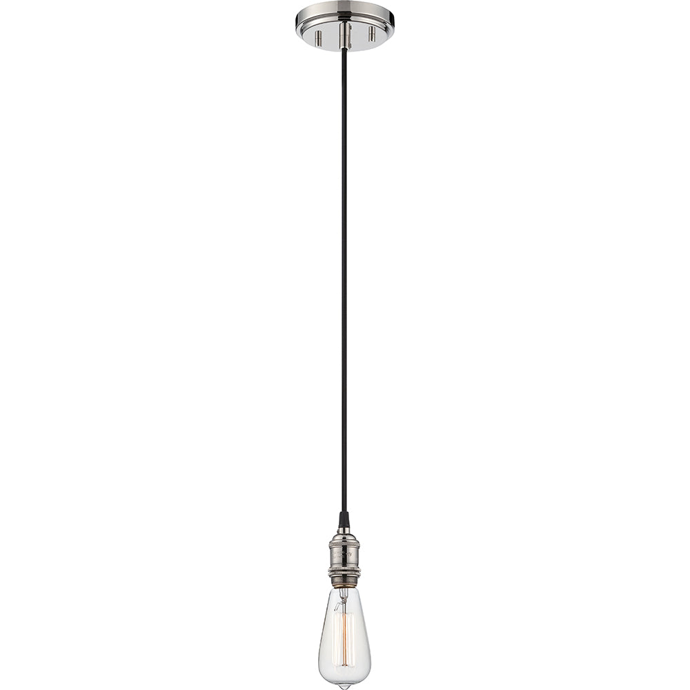 Nuvo Vintage 4.88" 1-Light Pendant w/ Vintage Lamp Included in Polished Nickel