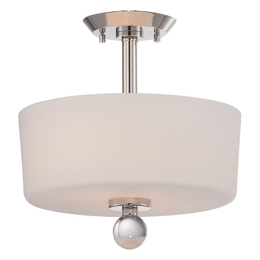 Connie - 2 Light Semi Flush w/ Satin White Glass
