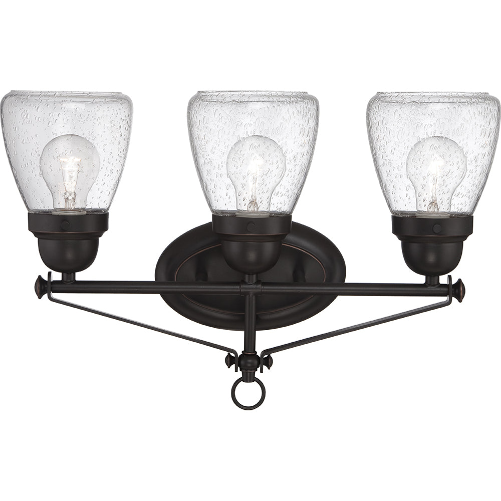 Laurel - 3 Light Vanity Fixture w/ Clear Seeded Glass