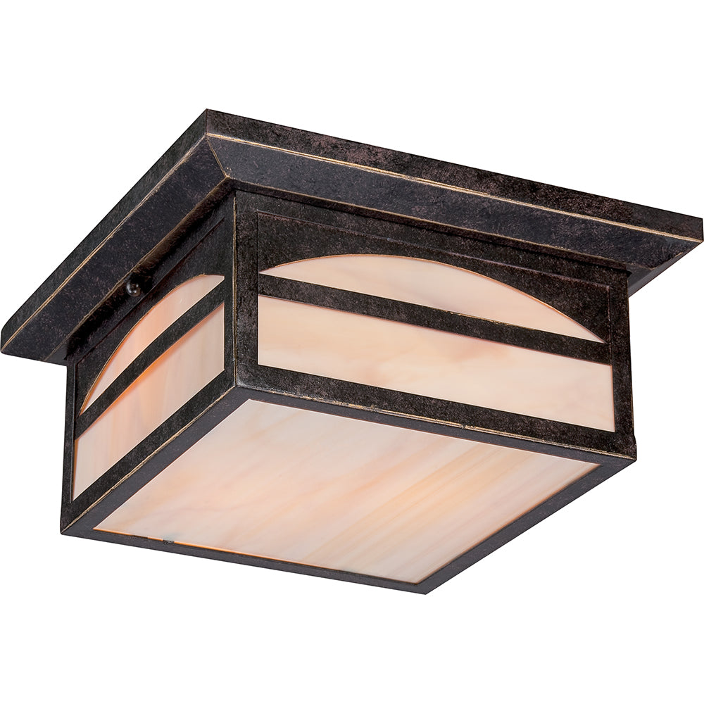 Canyon 2 LT Outdoor Flush Fixture w/ Honey Stained Glass