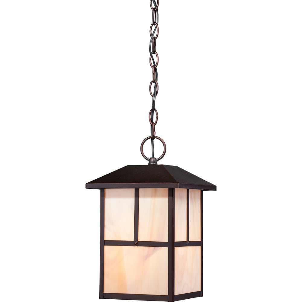 Tanner 1 LT Outdoor Hanging Fixture w/ Honey Stained Glass
