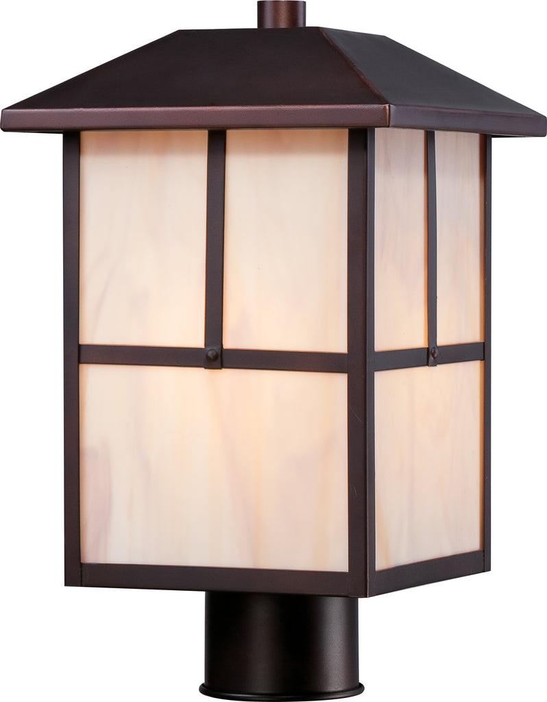 Tanner 1 LT Outdoor Post Fixture w/ Honey Stained Glass