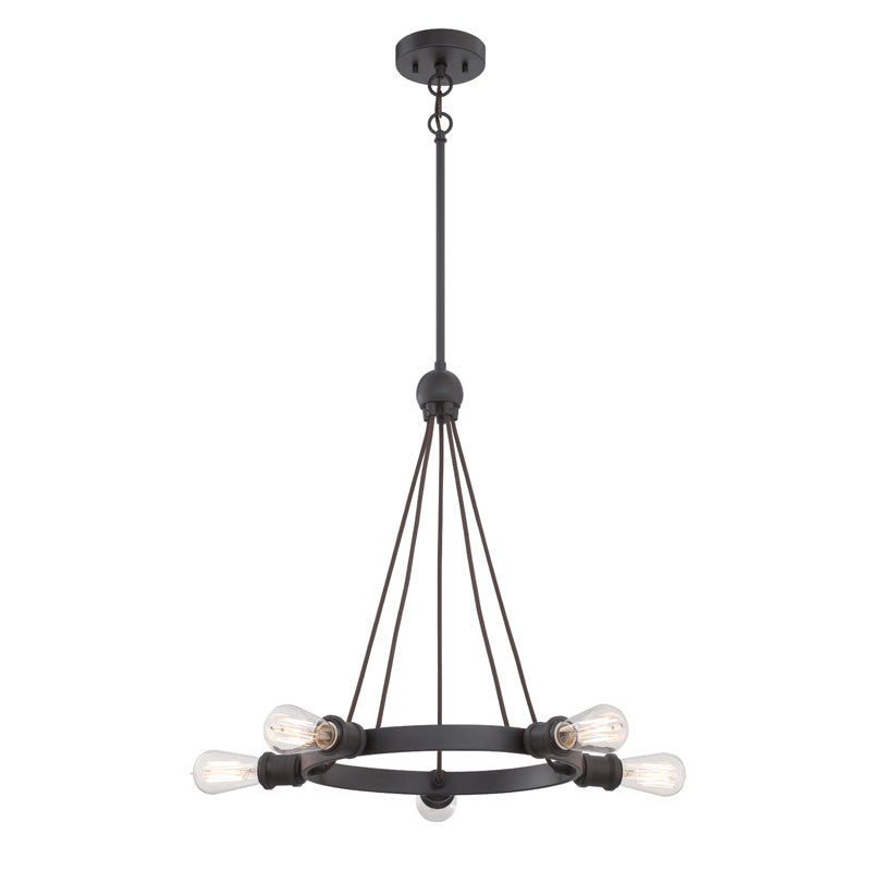 Nuvo Lighting Aged Bronze Paxton 5 Light Chandelier - 27.75 Inches Wide