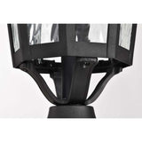 East River Outdoor 19.5-in Post Light Lantern Matte Black Finish w/ Clear Glass_4