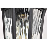 East River 12-in Small Wall Light Matte Black Finish w/ Clear Water Glass_5