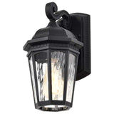 East River 12-in Small Wall Light Matte Black Finish w/ Clear Water Glass