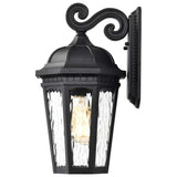East River 16-in Large Wall Light Matte Black Finish w/ Clear Water Glass - BulbAmerica