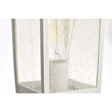 Cove Neck Large 16-in Post Light Lantern White Finish w/ Clear Seeded Glass - BulbAmerica