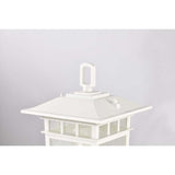 Cove Neck Large 16-in Post Light Lantern White Finish w/ Clear Seeded Glass_2