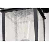 Cove Neck 16-in Post Light Lantern Textured Black Finish w/ Clear Seeded Glass_4