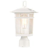 Cove Neck Outdoor 14-in Post Light Lantern White Finish w/ Clear Seeded Glass