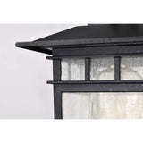Cove Neck 14-in Post Light Lantern Textured Black Finish w/ Clear Seeded Glass_1