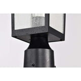 Cove Neck 14-in Post Light Lantern Textured Black Finish w/ Clear Seeded Glass_3