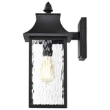 Austen Outdoor 17-in Large Wall Light Matte Black Finish w/ Clear Water Glass - BulbAmerica