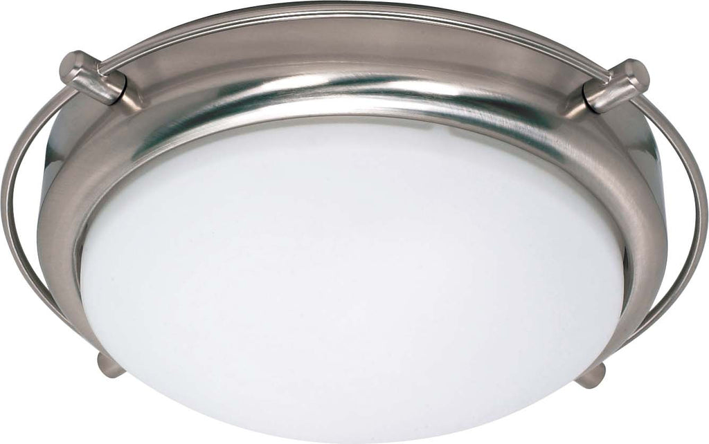 Nuvo Polaris - 2 Light - 14 inch - Flush Mount - w/ Satin Frosted Glass Shades