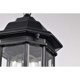 Hopkins Outdoor 16-in Small Post Light Lantern Matte Black Finish w/ Clear Glass_3
