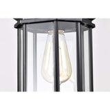 Hopkins Outdoor 12-in Hanging Lantern Matte Black Finish w/ Clear Glass_4