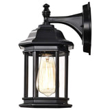 Hopkins Outdoor 12-in Small Wall Light Matte Black Finish w/ Clear Glass - BulbAmerica