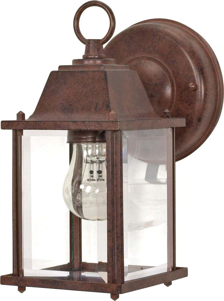 Nuvo 1-Light 9" Cube Wall Lantern w/ Clear Beveled Glass in Old Bronze Finish