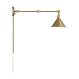 Delancey Swing Arm Lamp Burnished Brass w/ Switch 120v - BulbAmerica