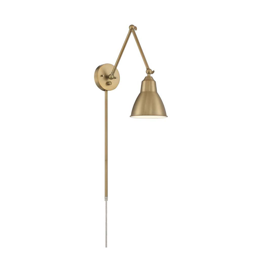Fulton Swing Arm Lamp Burnished Brass w/ Switch 120v
