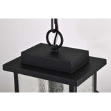 Sullivan Outdoor 16-in Hanging Light Matte Black Finish w/ Clear Seedy Glass_1