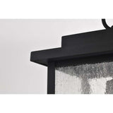 Sullivan Outdoor 16-in Hanging Light Matte Black Finish w/ Clear Seedy Glass_2
