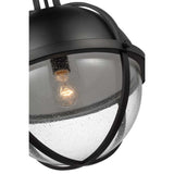 Lincoln Large Pendant E26 Base 60w Matte Black Finish Clear Seeded Glass_1