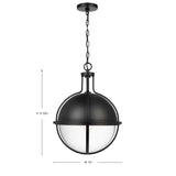 Lincoln Large Pendant E26 Base 60w Matte Black Finish Clear Seeded Glass_3