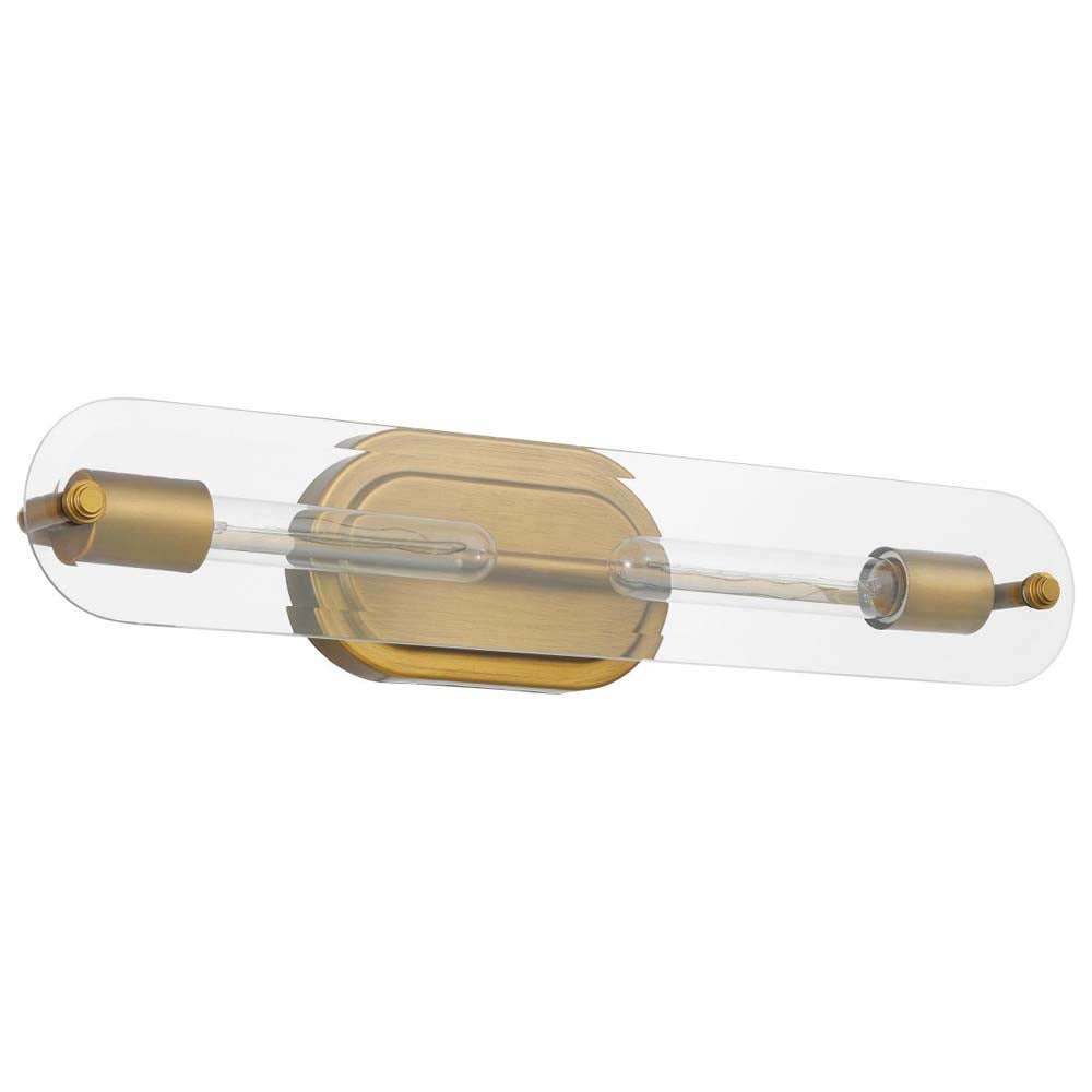 Teton 2-Light Vanity E26 Base 60w Natural Brass Finish Clear Beveled Glass