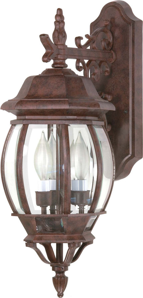 Nuvo Central Park 3-Light 22" Wall Lantern w/ Clear Beveled Glass in Old Bronze