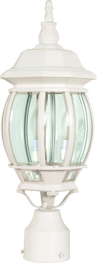 Nuvo Central Park 3-Light 21" Post Lantern w/ Clear Glass in White Finish