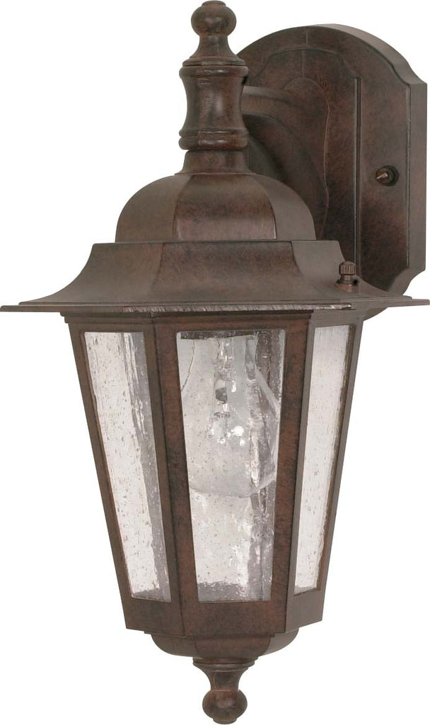 Nuvo Cornerstone 13" Arm Down Wall Lantern w/ Clear Seeded Glass in Old Bronze
