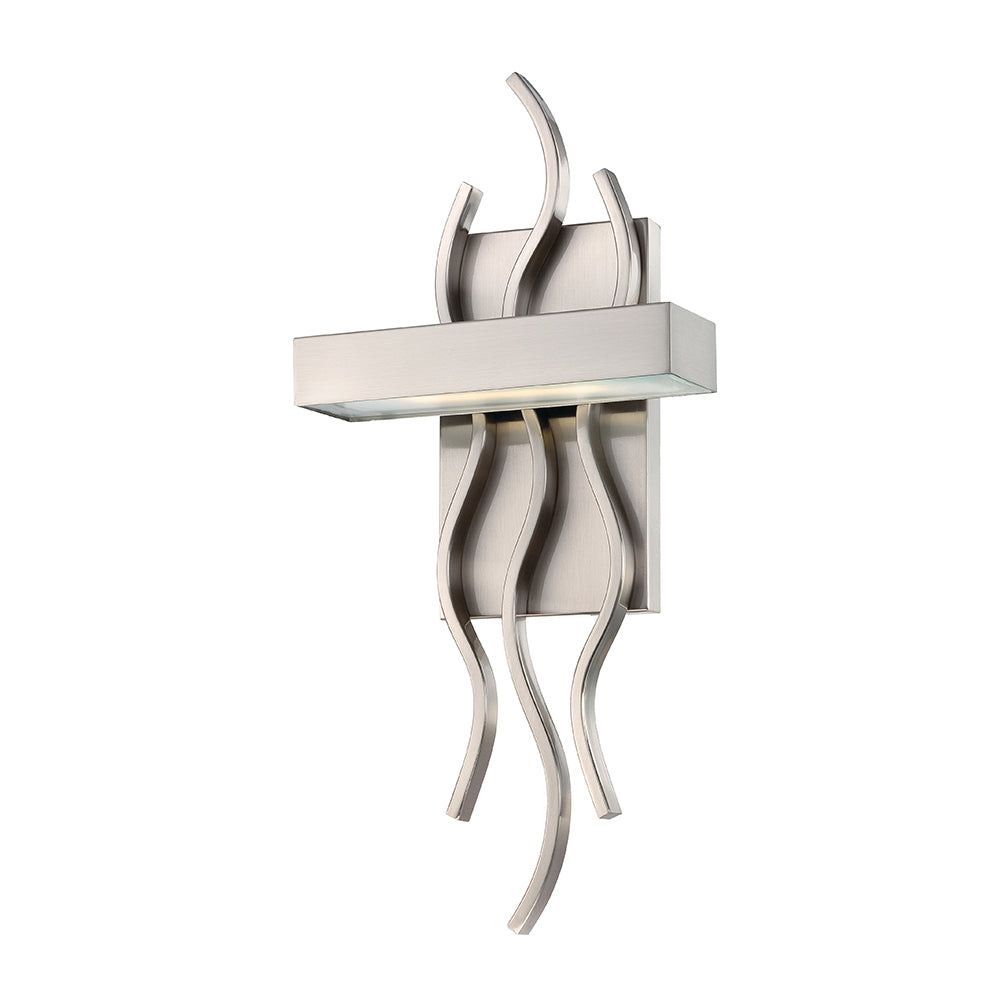 Nuvo Wave 1 Module 7.88" LED Wall Sconce in Brushed Nickel Finish