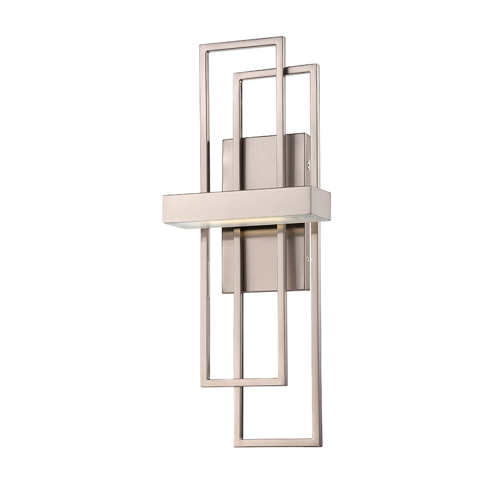 Nuvo Frame 4.8w LED Wall Sconce w/ Frosted Glass in Brushed Nickel Finish