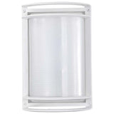 LED Rectangular Bulk Head Fixture White Finish w/ White Glass - BulbAmerica