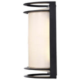 LED Rectangular Bulk Head Fixture Black Finish w/ White Glass - BulbAmerica