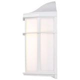 LED Cage Lantern Fixture White Finish w/ White Linen Acrylic - BulbAmerica