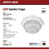 LED Spider Cage Fixture White Finish w/ Frosted Glass - BulbAmerica
