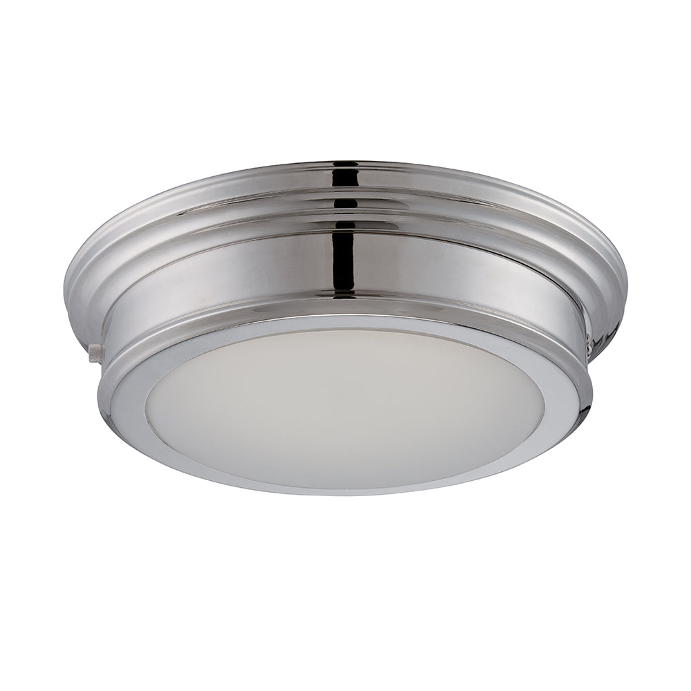 Chance - 1-Light LED Flush Mount Polished Nickel Ceiling Light Fixture
